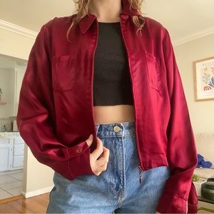 A. Byer Red Bomber Jacket Satin Finish